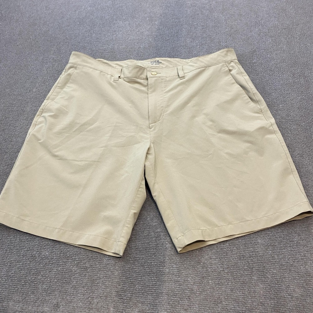 Polo Ralph Lauren‎ Shorts Mens 36 Khaki Stretch Chino Flat Front Performance